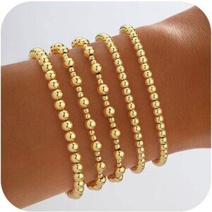Women's Bracelets Stretch Beaded Bracelets Stackable Bead Ball Bracelet